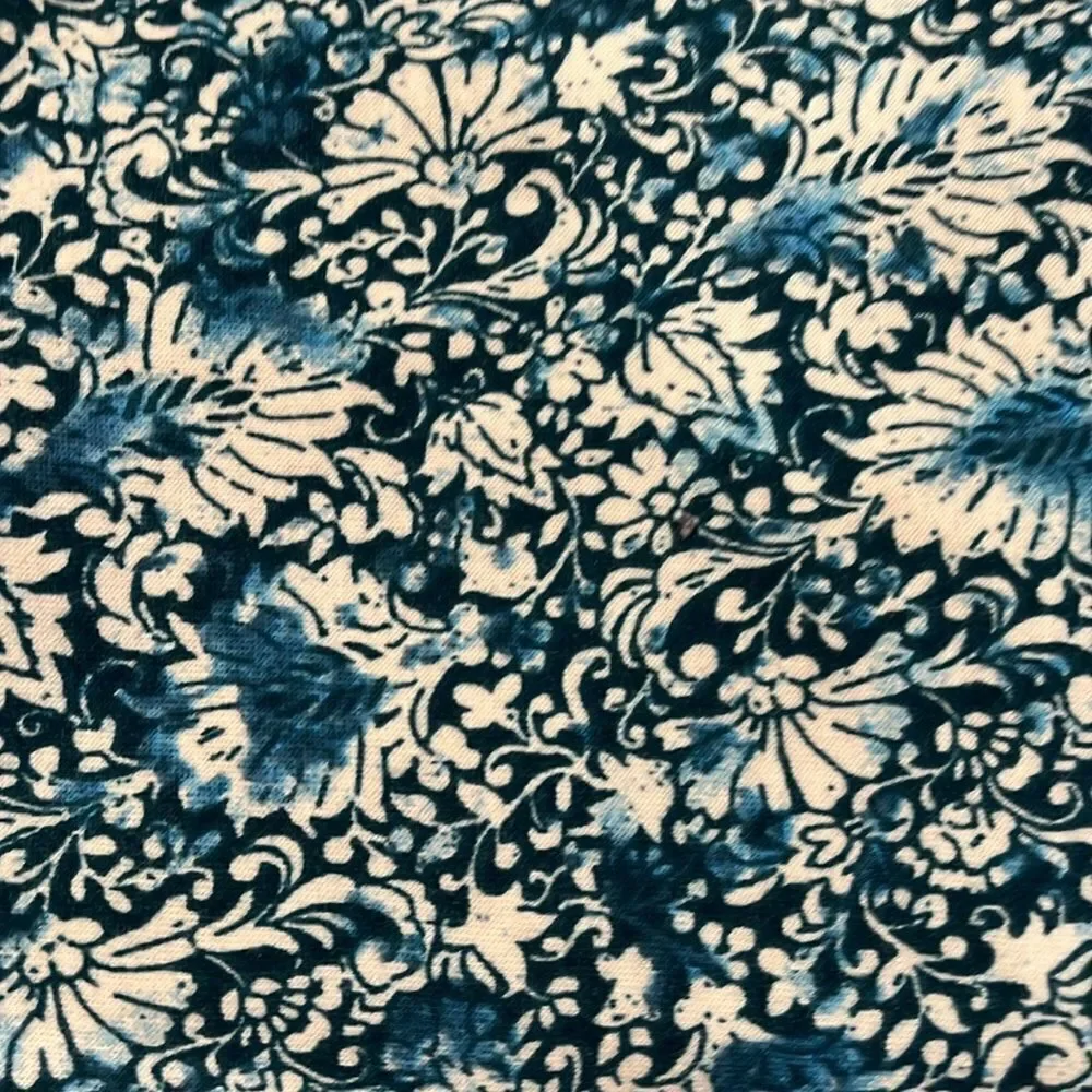 NWOT J. Jill Jogger Pants Floral High Rise Elastic Waist Blue White Size S